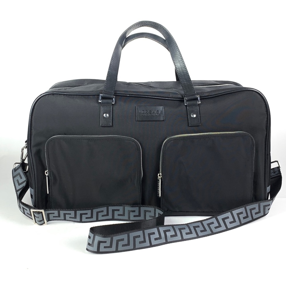 Versace Parfums Black Duffle Travel Overnight Bag - Picture 2 of 8